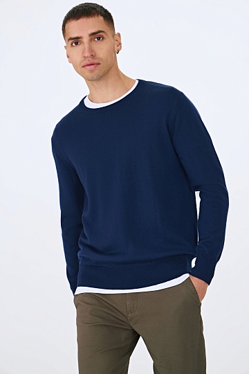 Синий джемпер из шерсти