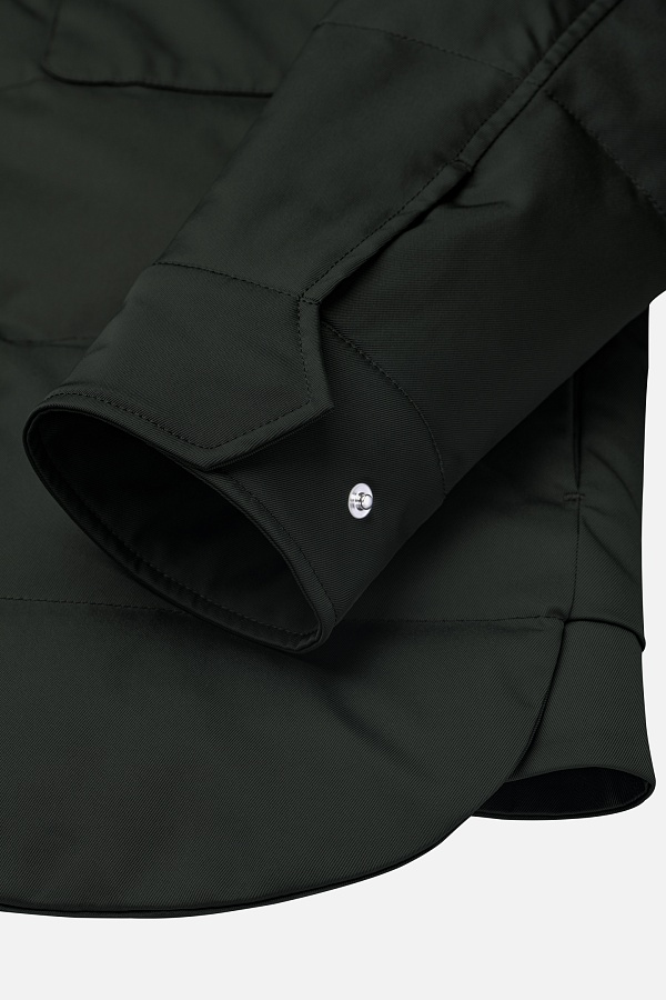 Темно-зеленый ультратонкий пуховик