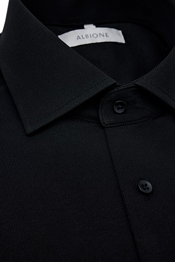 Черная сорочка из текстурной ткани