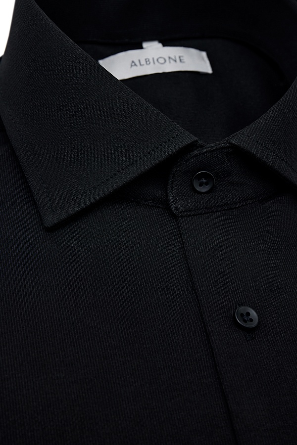 Черная сорочка из текстурной ткани