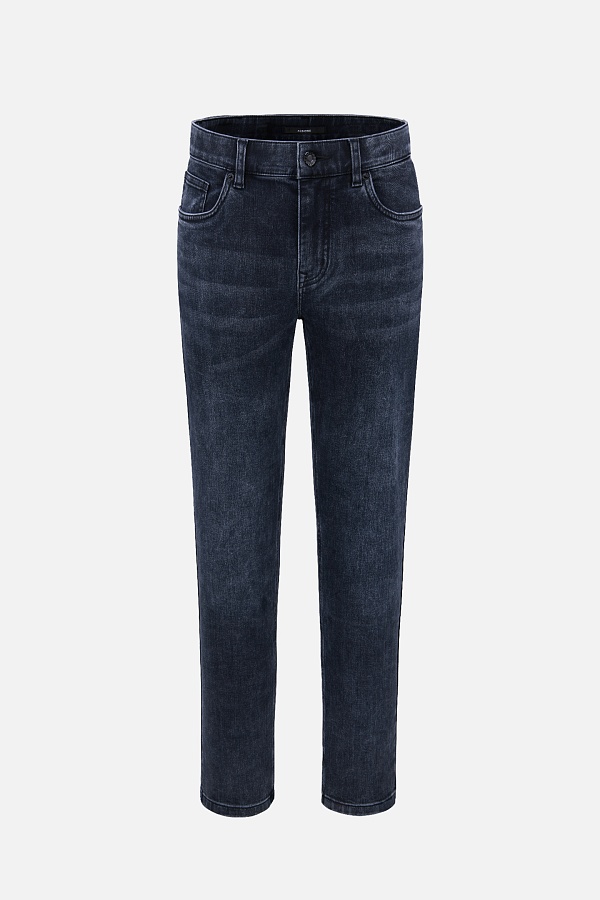 Джинсы темно-серого цвета с потертостями