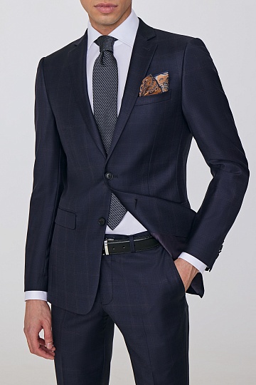 Темно-синий костюм в крупную клетку FREDDY II