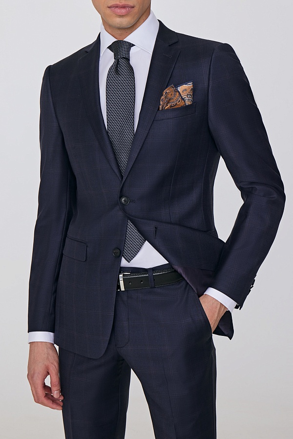 Темно-синий костюм в крупную клетку FREDDY II