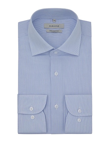 Сорочка в мелкую бело-голубую полоску