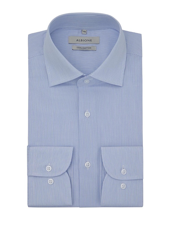 Сорочка в мелкую бело-голубую полоску