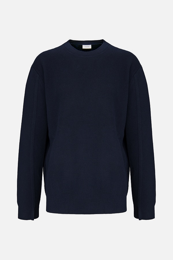 Темно-синий джемпер из шерсти