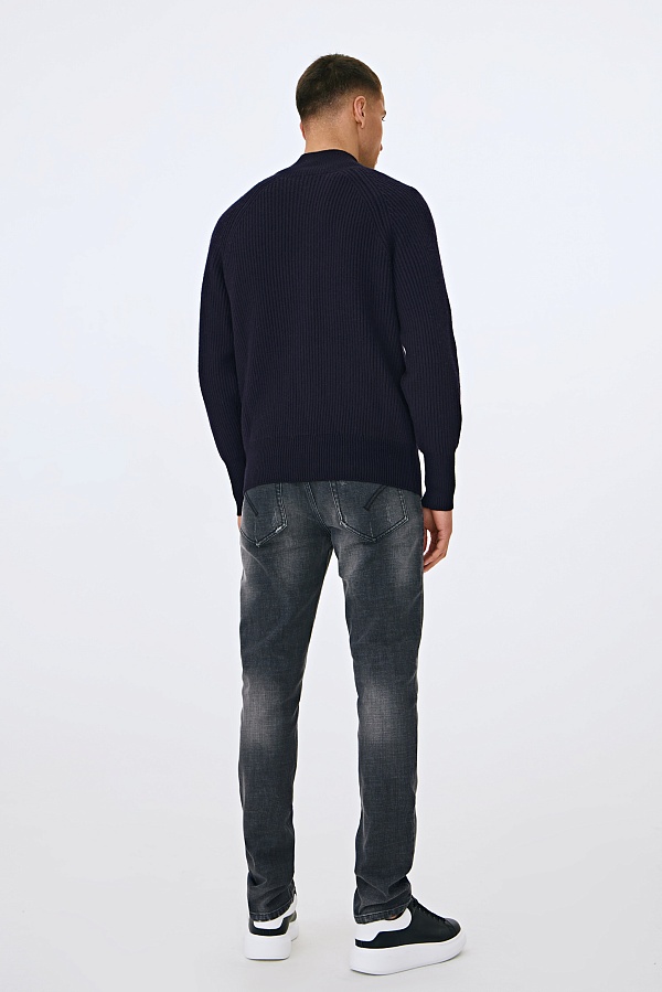 Темно-синий кардиган на молнии