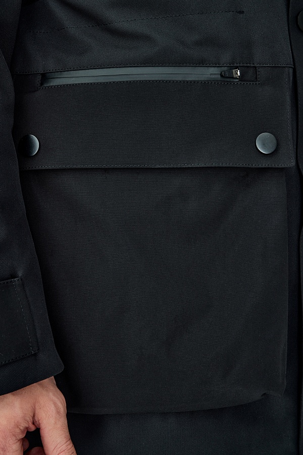 Чернильная комбинированная куртка на пуху