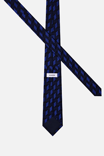 Галстук черного цвета в синий принт