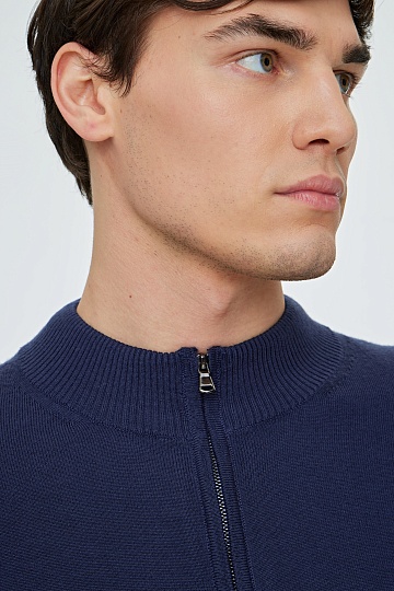 Темно-синий кардиган на молнии