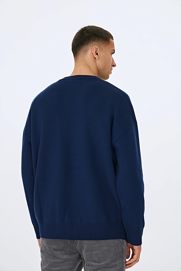 Синий джемпер из шерсти