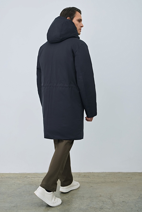 Пуховик синего цвета