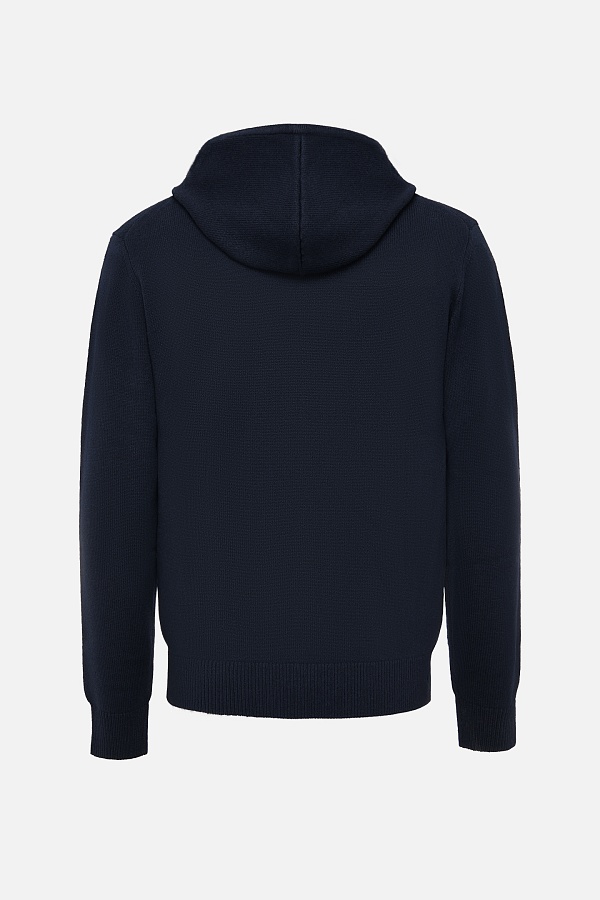 Черный кардиган на молнии с капюшоном