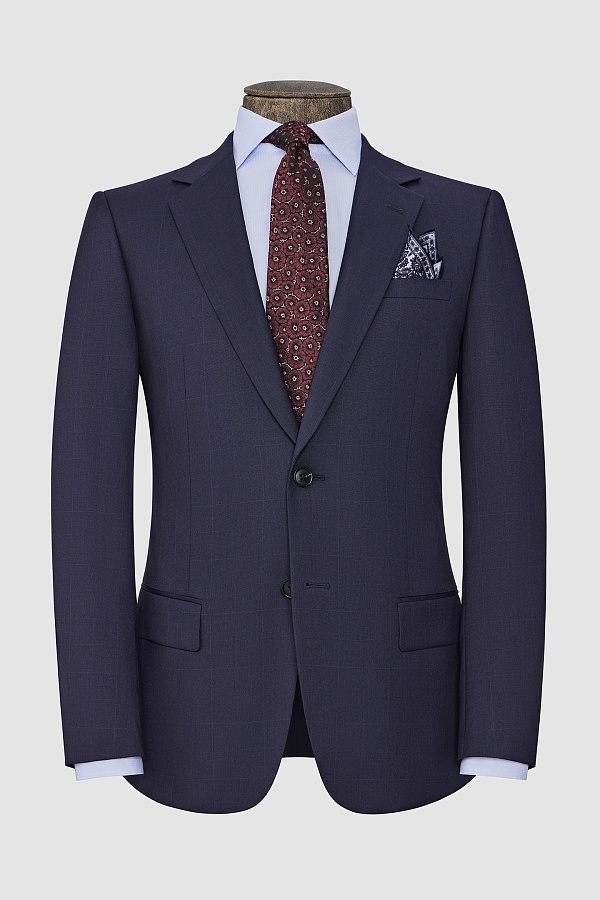 Чернильный костюм в клетку