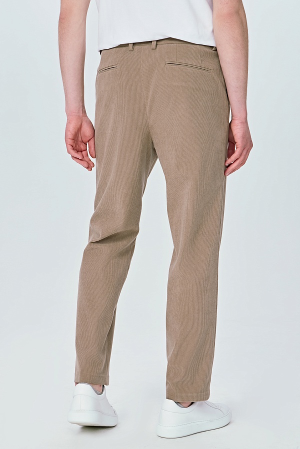 Бежевые вельветовые брюки