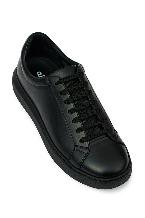 Черные кожаные сникеры