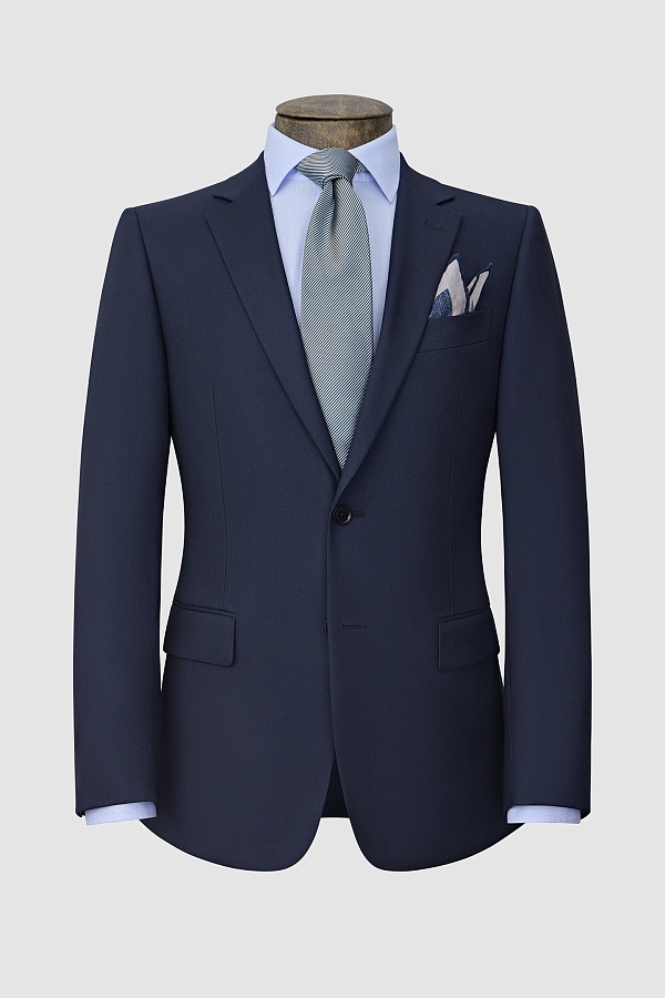 Однотонный темно-синий костюм