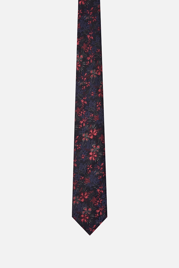 Черный галстук в красный узор