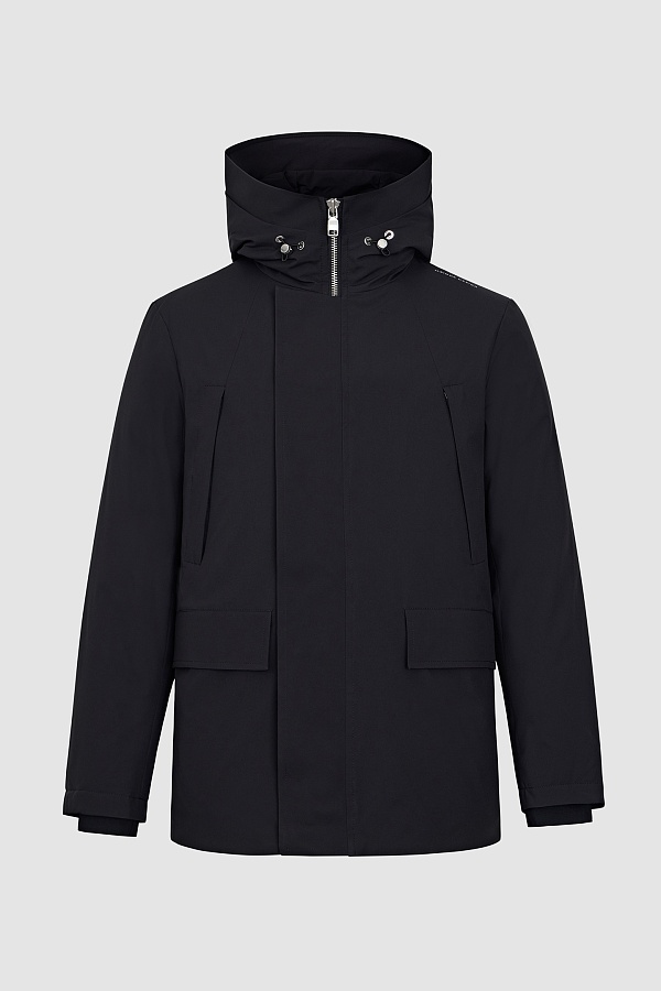 Пуховик с капюшоном, черный