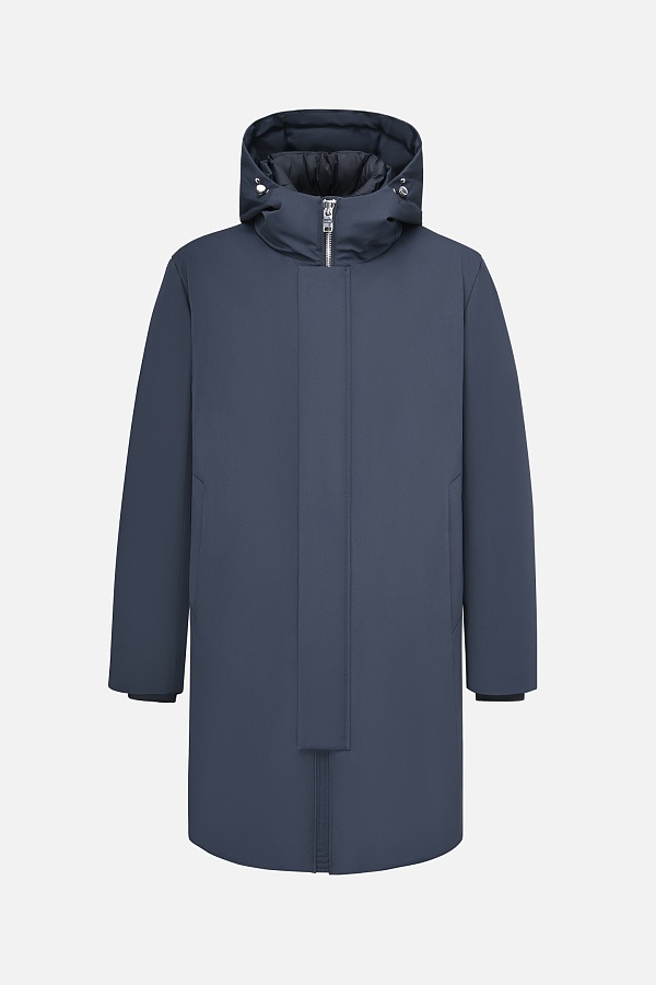 Пуховик синего цвета